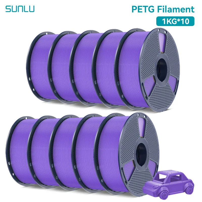 SUNLU PETG Filament 1.75mm, 10 Spools, Purple