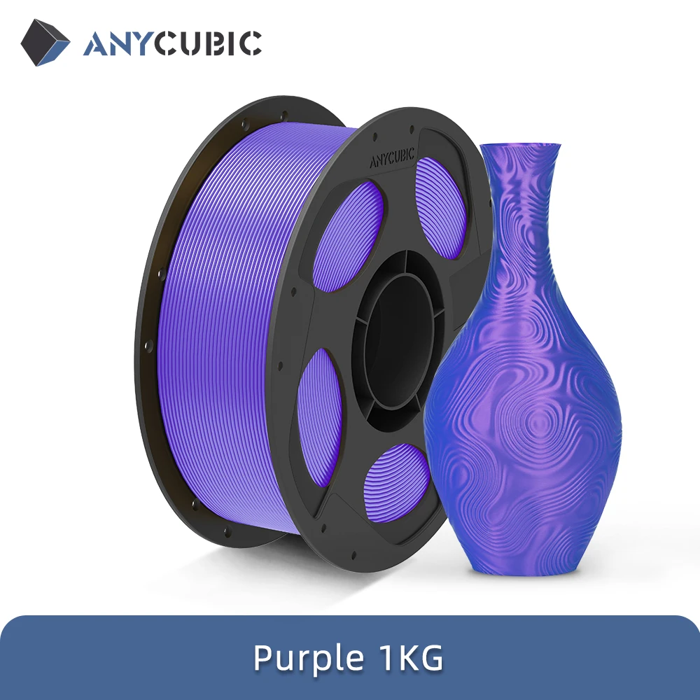 ANYCUBIC Silk PLA Filament 1.75mm, 1 kg Spool, 1KG Purple