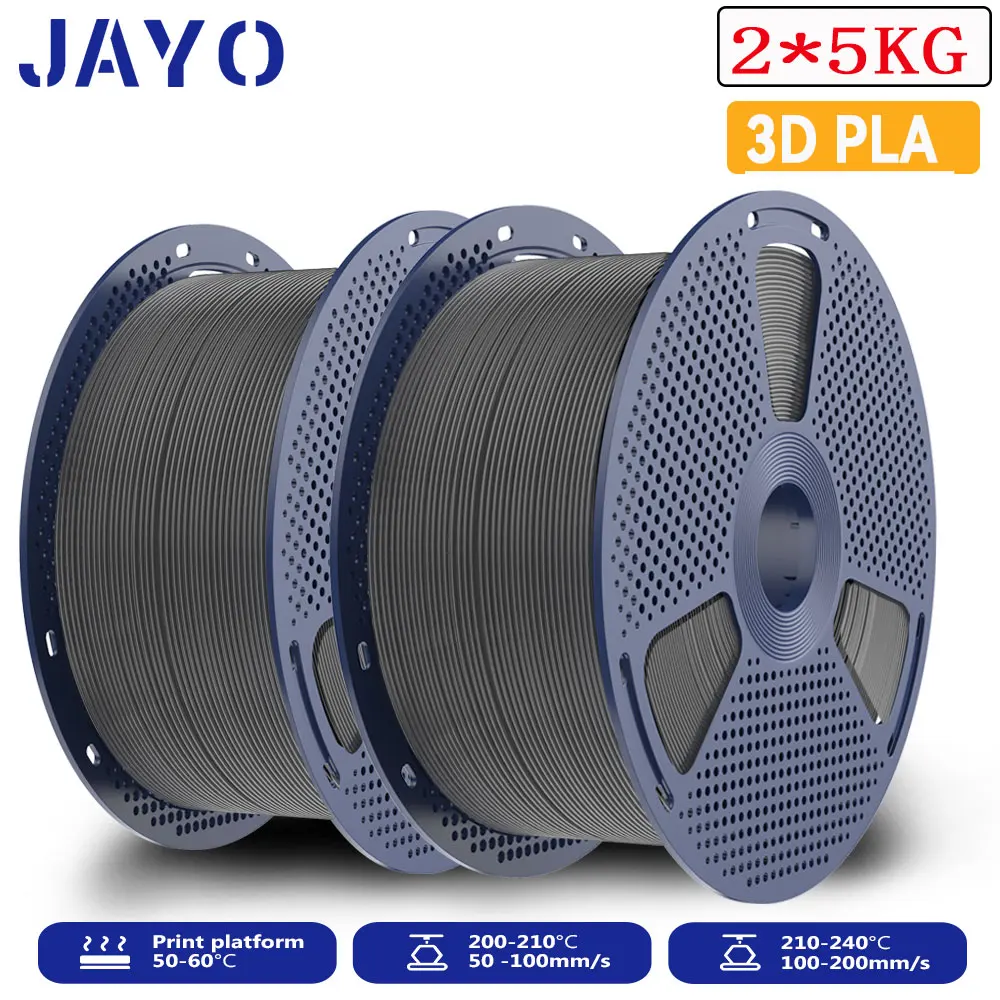 JAYO PLA Filament 1.75mm, 2 × 5 kg Large Spools, PLA-2GY-10KG