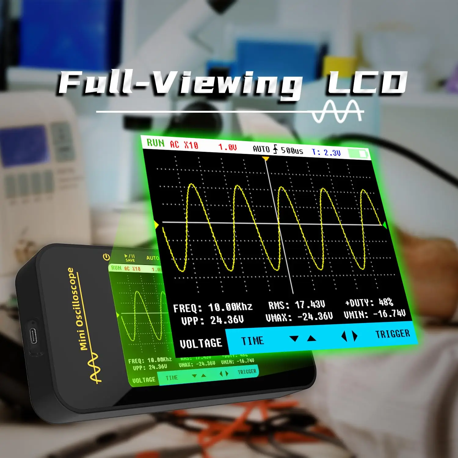 BSIDE OT3 Handheld Digital Oscilloscope, 10MHz, 48MS/s – photo 4