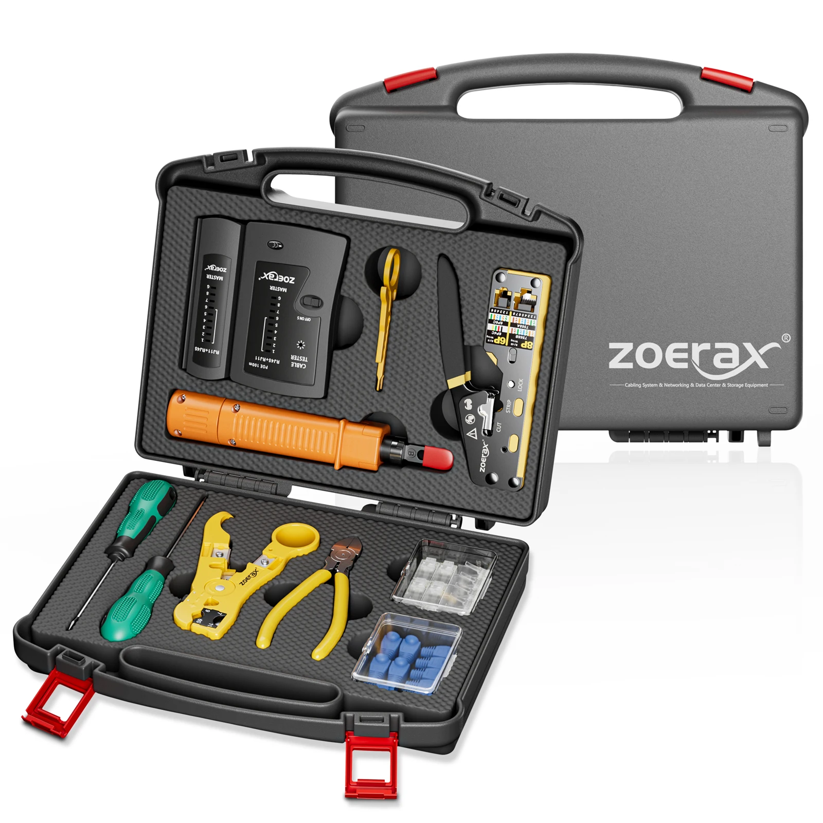 ZoeRax 11-in-1 RJ45 Crimp Tool Kit with Cable Tester, M9 Kit