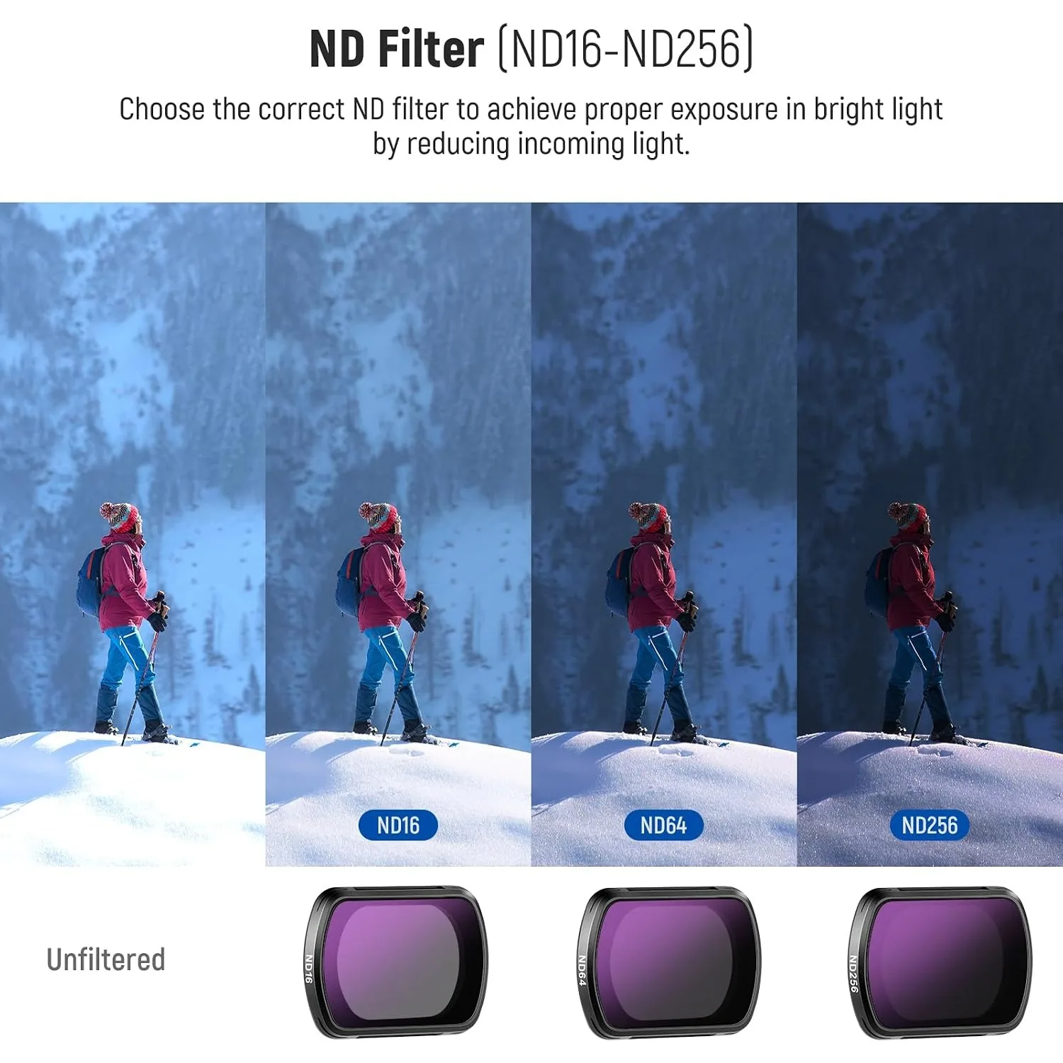NEEWER CPL + ND16/ND64/ND256 Filter Kit for DJI Osmo Pocket 3 – photo 5
