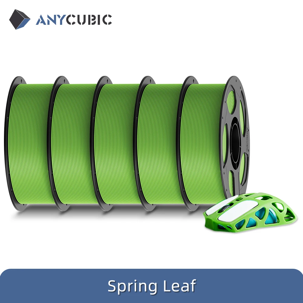 ANYCUBIC PLA Filament 1.75mm, 5 kg (5 × 1 kg), 5kg Spring Leaf