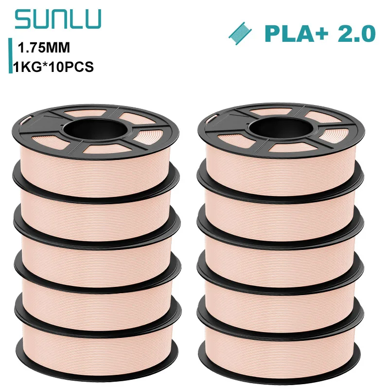 SUNLU PLA+ 2.0 Filament 1.75mm, 10 kg (10 × 1 kg), PLAplus 2.0 Beige
