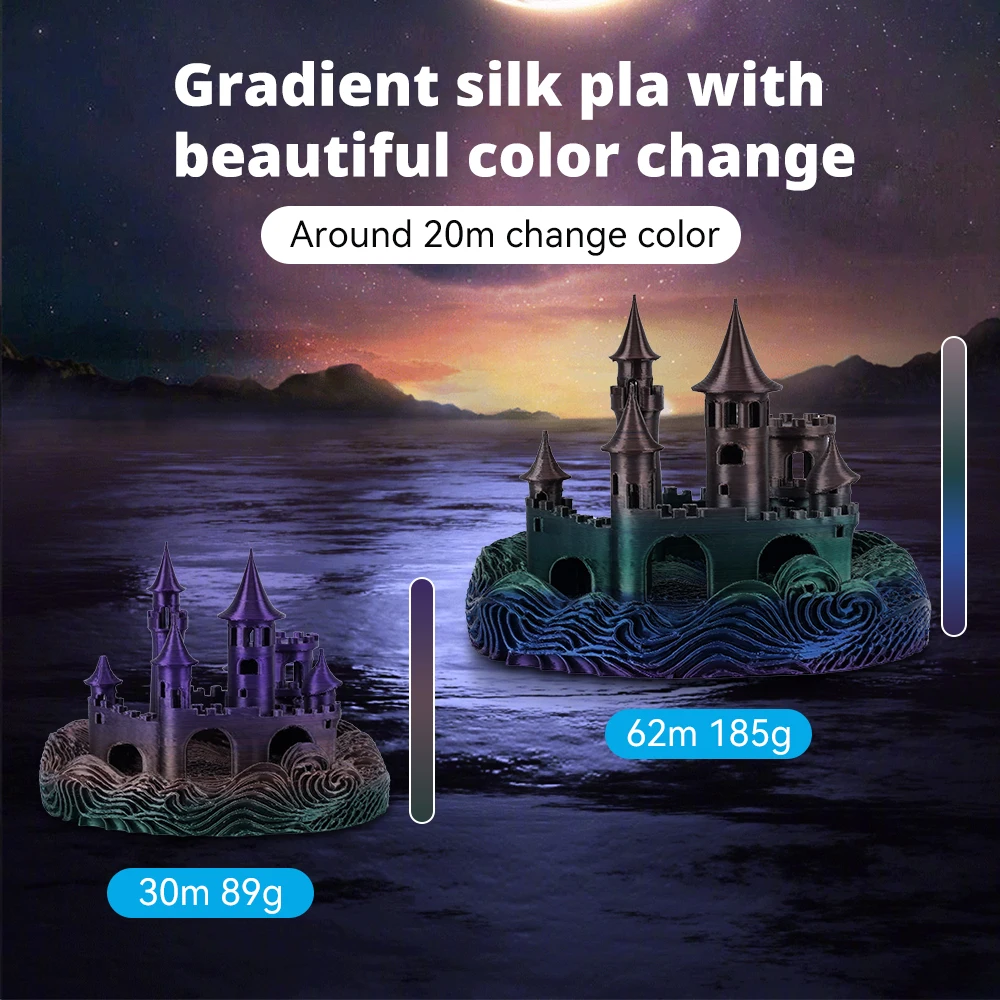 KINGROON Rainbow Silk PLA Filament 1.75mm, 1 kg – photo 2