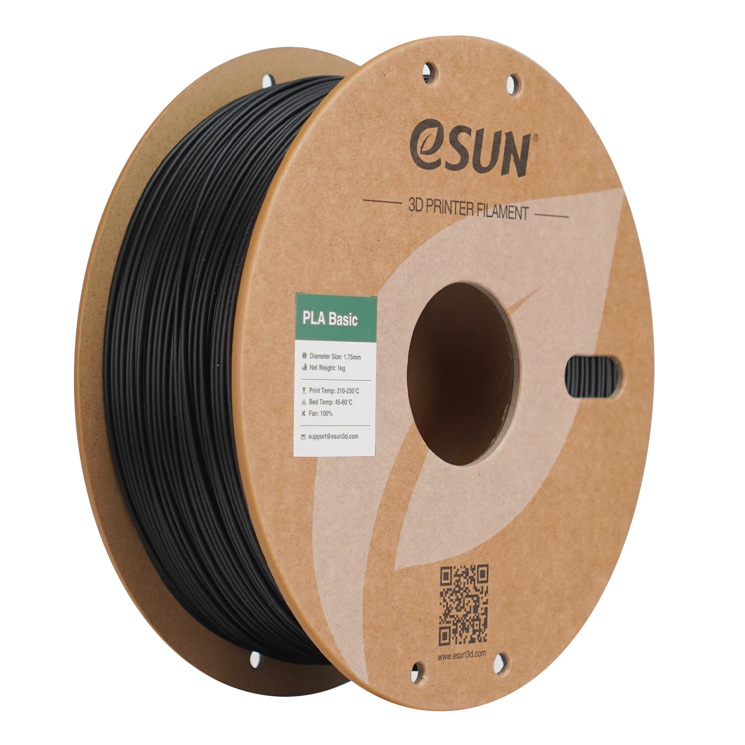 eSUN PLA Basic High Speed Filament 1.75mm, 1 kg Spool, Black