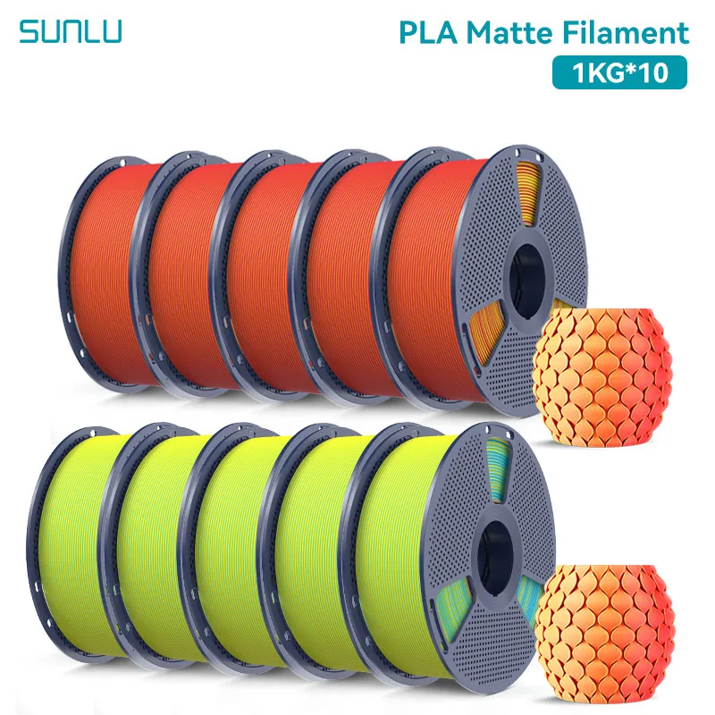 SUNLU Dual Color Matte PLA Filament 1.75mm, 10 kg, 5RDYL 5YLCY