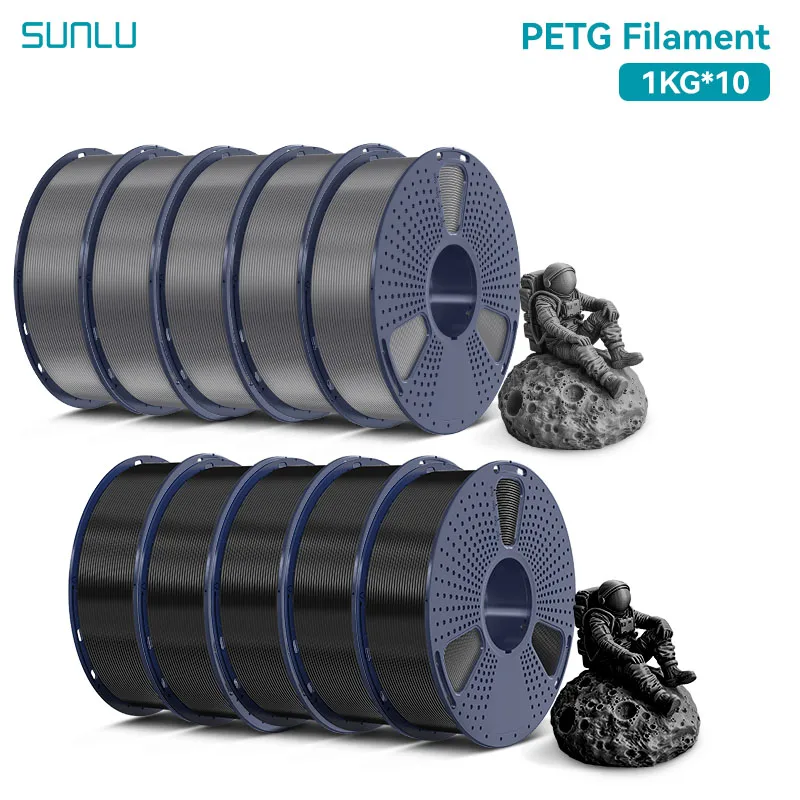 SUNLU PETG Filament 1.75mm, 10 kg (10 × 1 kg), PETG-5BK 5GY