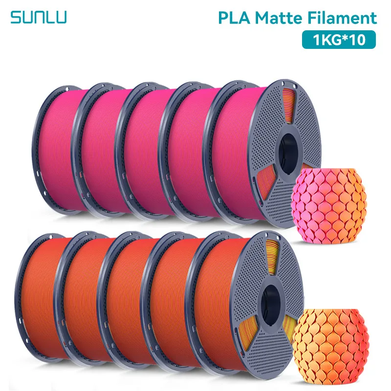 SUNLU Dual Color Matte PLA Filament 1.75mm, 10 kg, 5ORRD 5RDYL