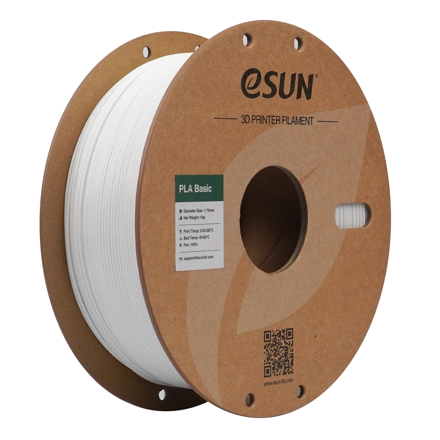 eSUN PLA Basic High Speed Filament 1.75mm, 1 kg Spool, White