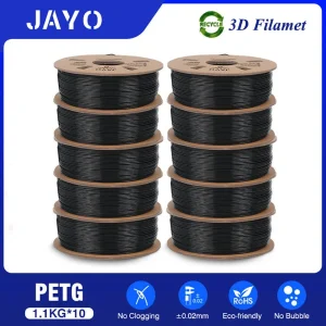 JAYO PLA / PLA+ / PETG Filament 1.75mm, Black, 10 Spools