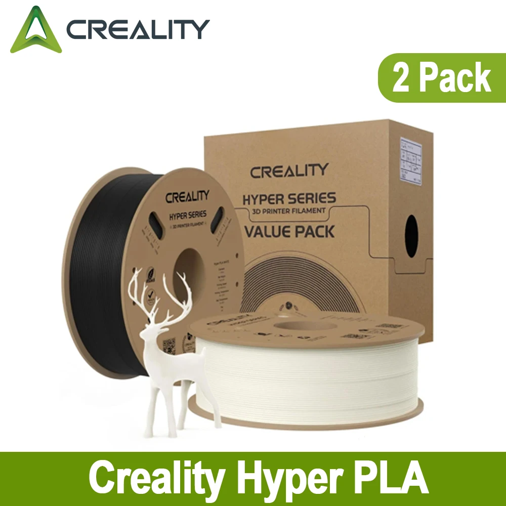 Creality Hyper PLA Filament 1.75mm, 2-Pack (Black + White)