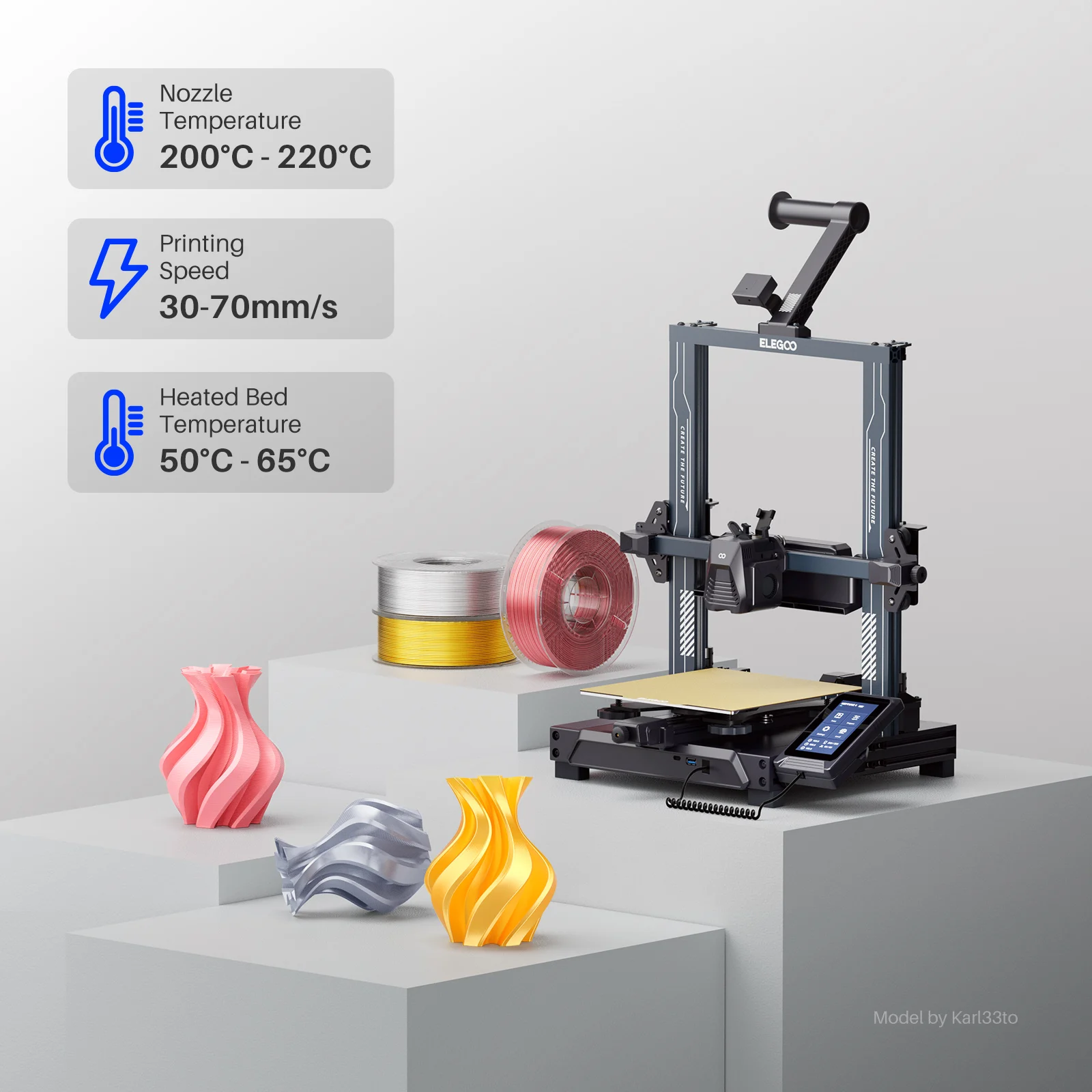 ELEGOO Silk PLA Filament 1.75mm, 2 kg Packs – photo 4