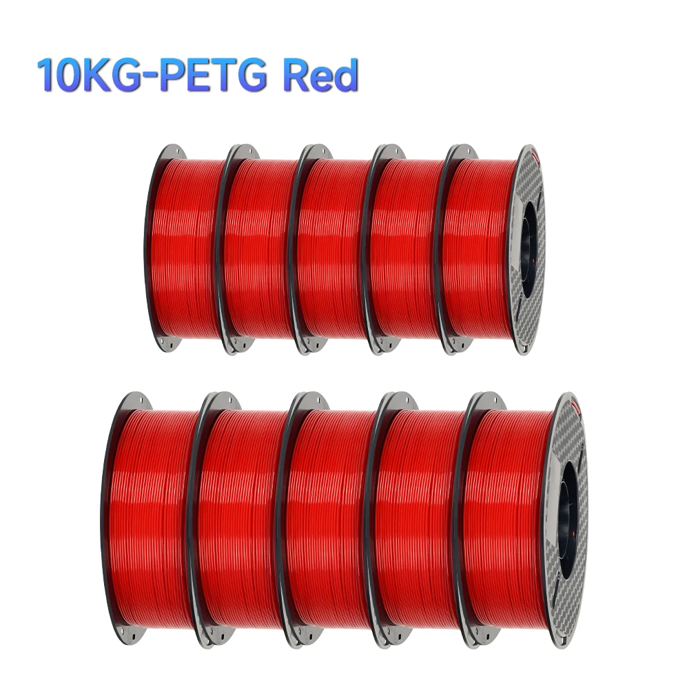 Kee Pang PETG Filament 1.75mm, 10 kg (10 × 1 kg Spools), Red