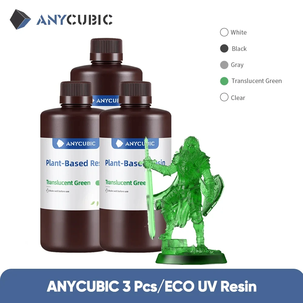 ANYCUBIC Plant-Based UV Resin 2.0, Clear, 3 kg