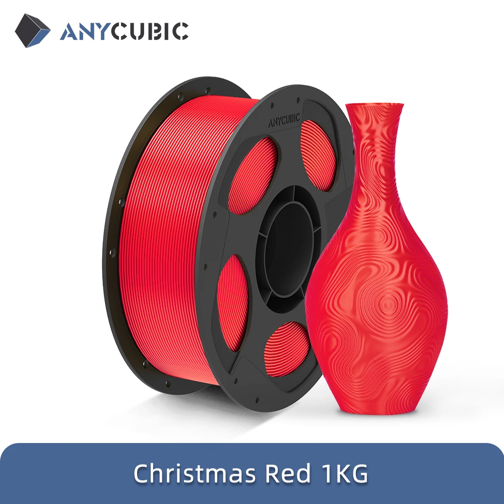 ANYCUBIC Silk PLA Filament 1.75mm, 1 kg Spool, 1KG Christmas Red