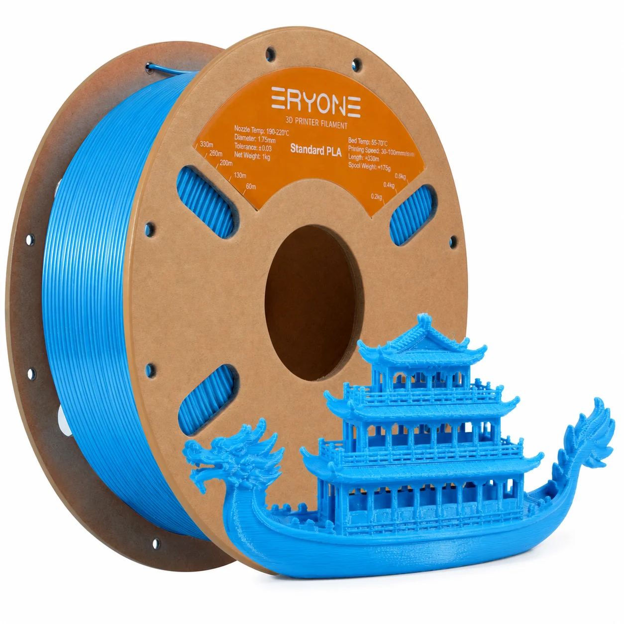 ERYONE Standard PLA Filament 1.75mm, 1 kg Spool, Blue