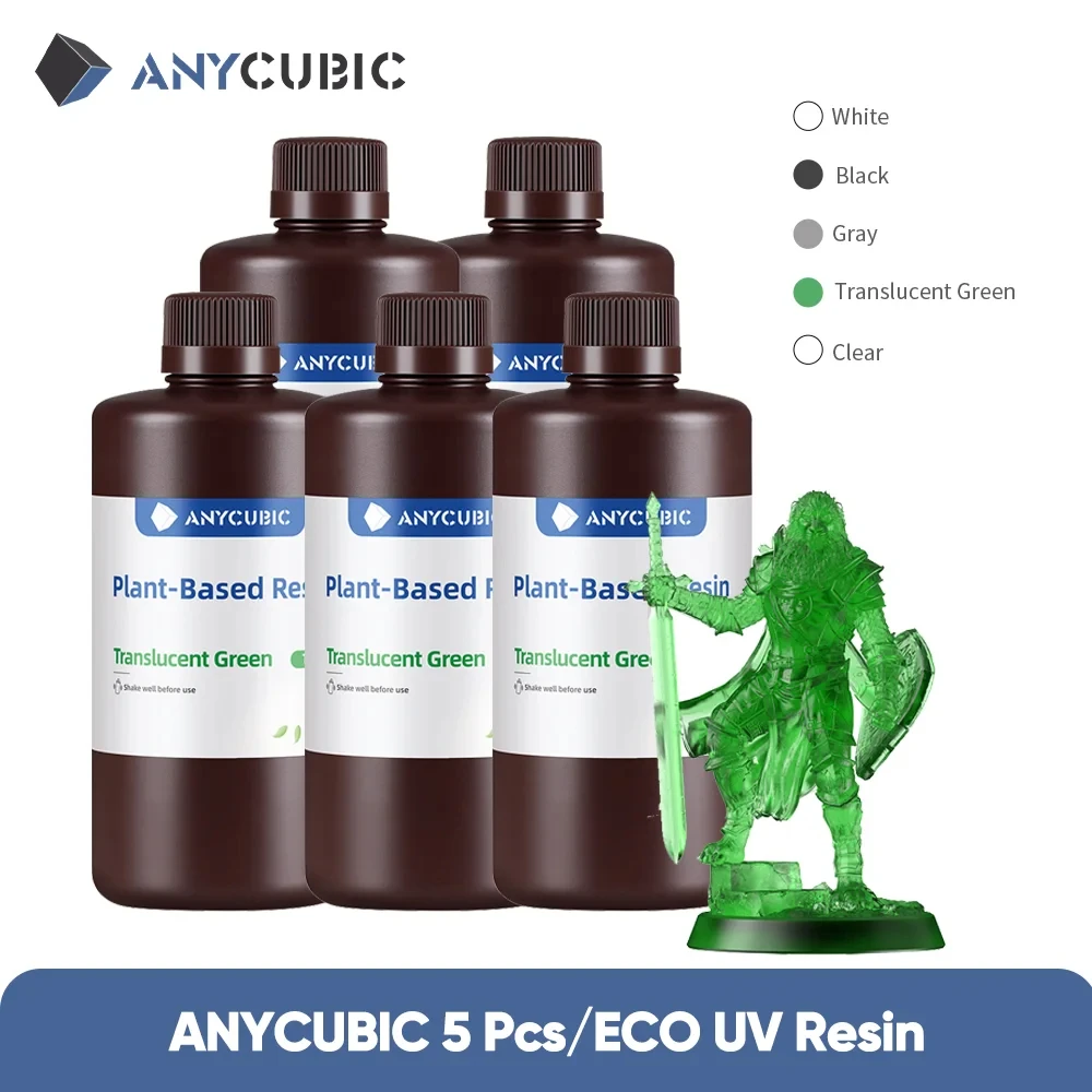 ANYCUBIC Plant-Based UV Resin 2.0, Low Odor, 5 kg