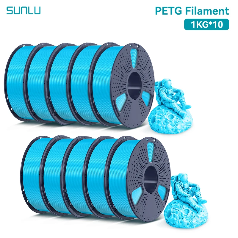 SUNLU PETG Filament 1.75mm, 10 kg (10 × 1 kg), PETG-Sky Blue