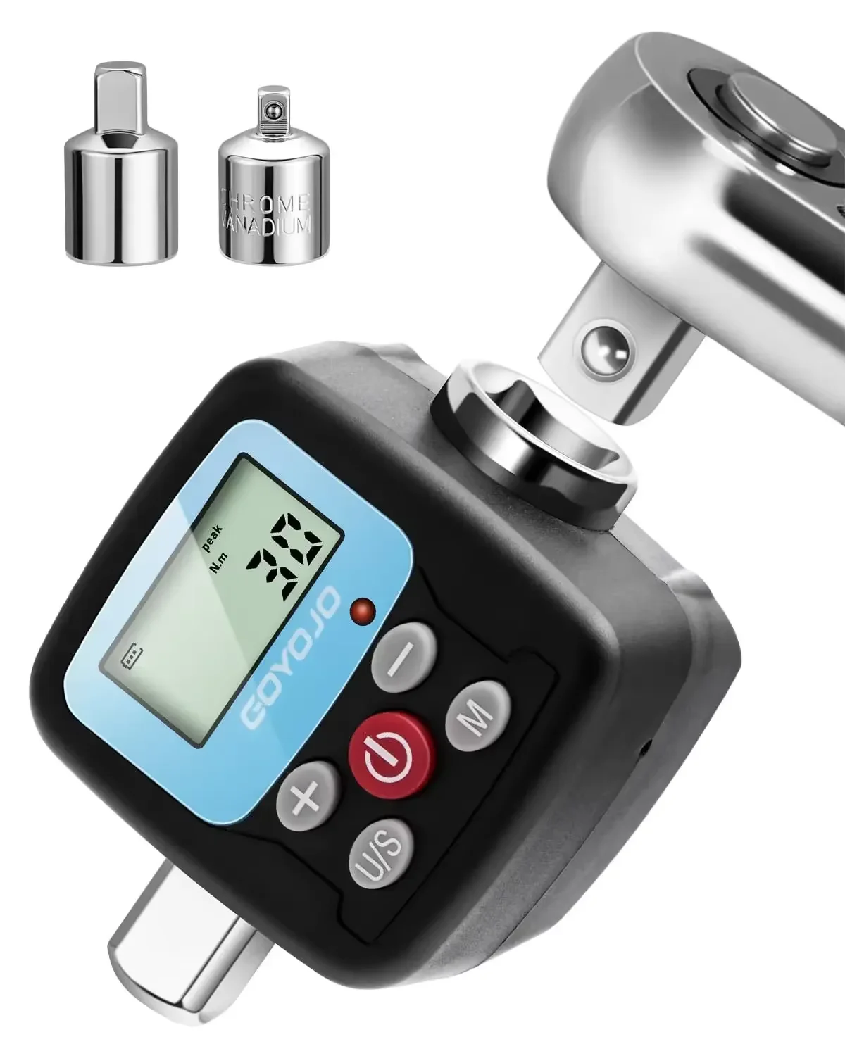 GOYOJO Digital Torque Adapter with LCD, 1/4" to 1/2" Drive – photo 2