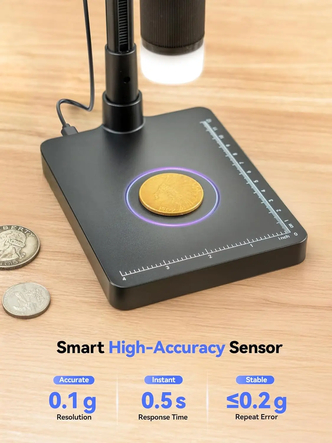 TOMLOV DM4W 4.3" Digital Microscope with Weighing Scale – photo 4