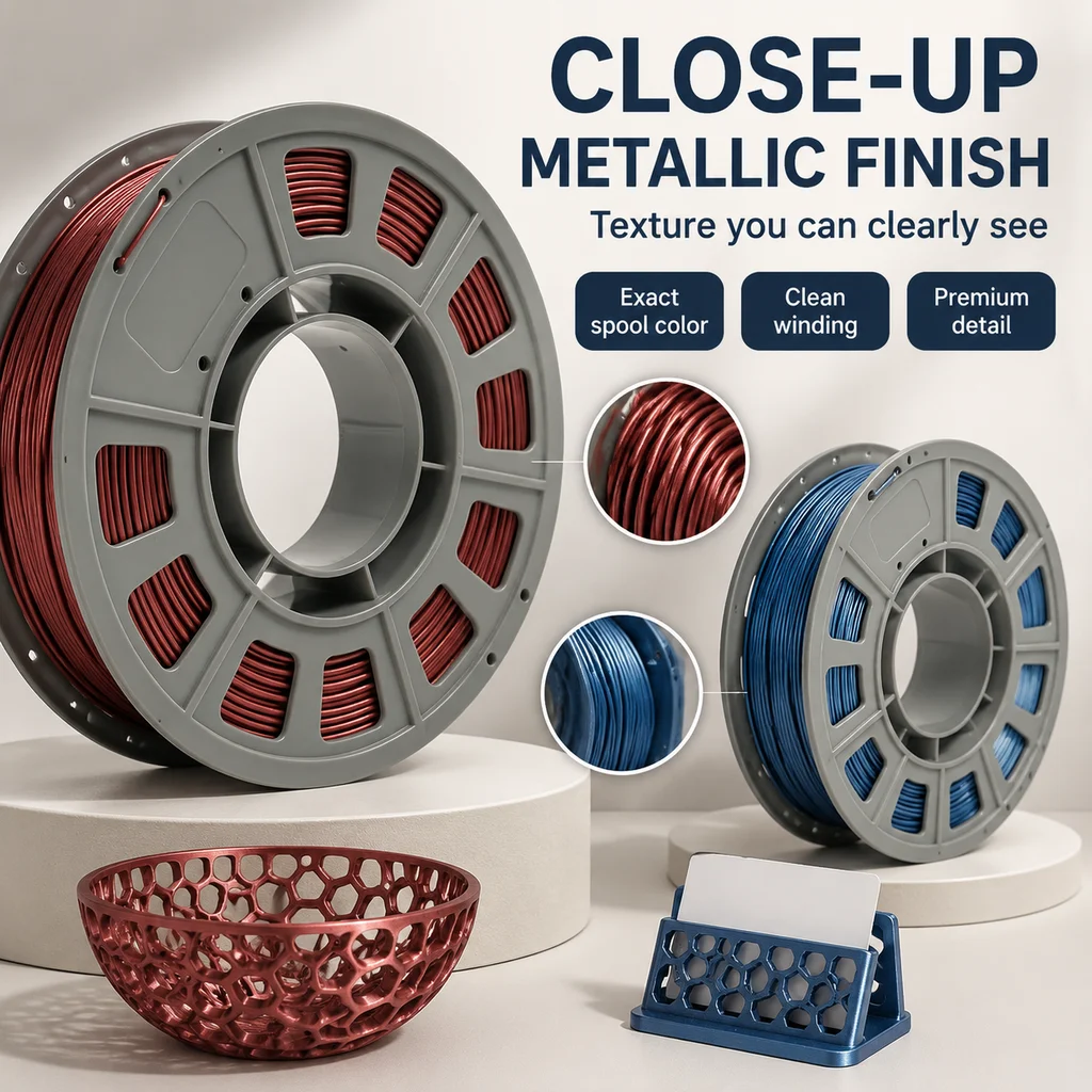 FUN TOO Metallic PETG Filament 1.75mm, 2 × 300 g – photo 4