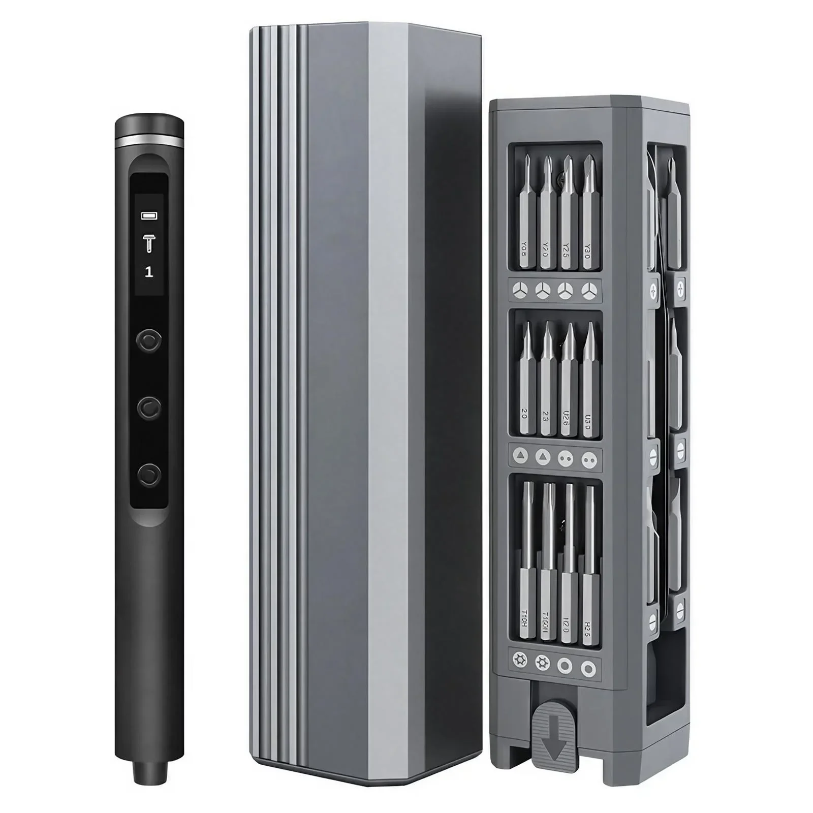 49-in-1 Cordless Electric Precision Screwdriver Set, 5 Torque Settings, Grey