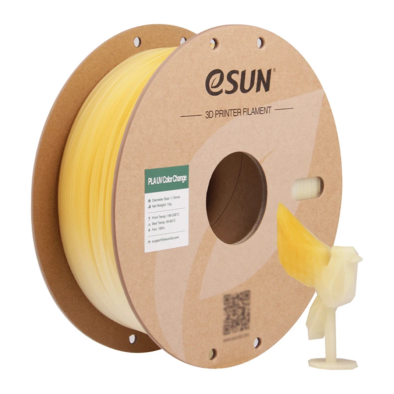 eSUN Photochromic PLA Filament 1.75mm, UV Color Change, 1 kg, UV CHANGE YELLOW