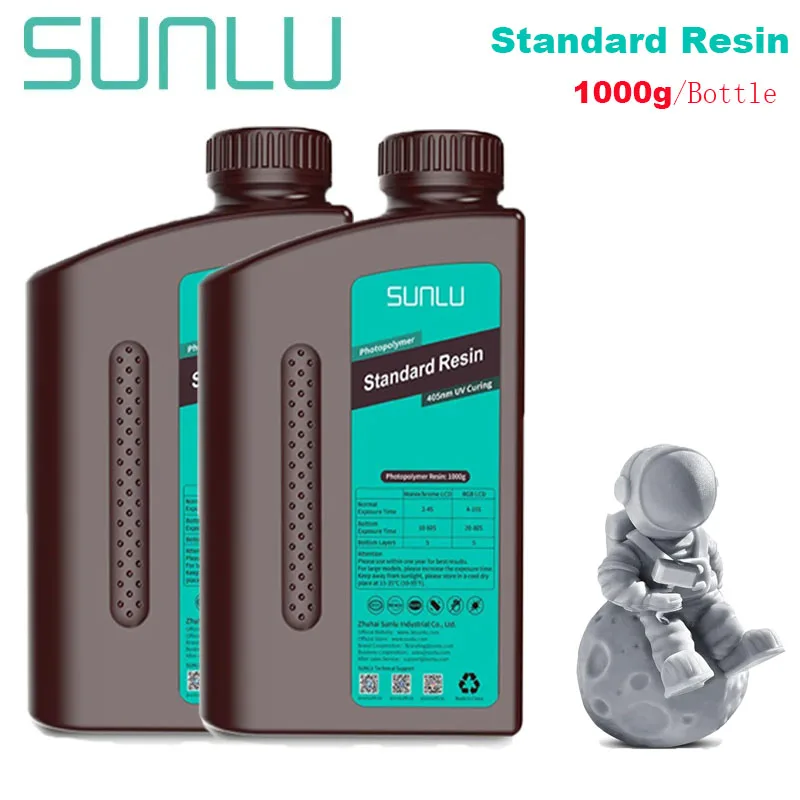 SUNLU Standard & ABS-Like UV Resin 405nm, 2 kg, Standard Light Gray