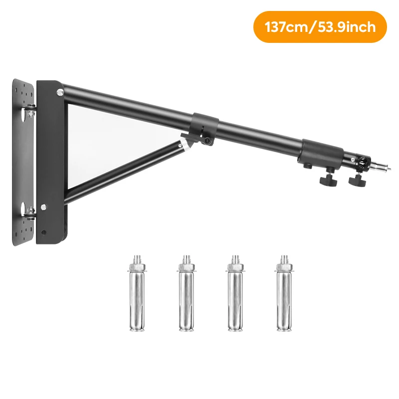 SYNZZUR Wall-Mounted Boom Arm for Lights & Cameras, 137 or 175 cm, 137cm