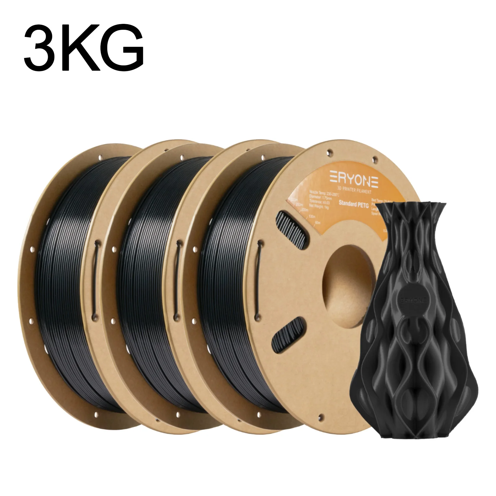 ERYONE PETG & Hyper Speed PETG Filament 1.75mm, 3 kg, Black