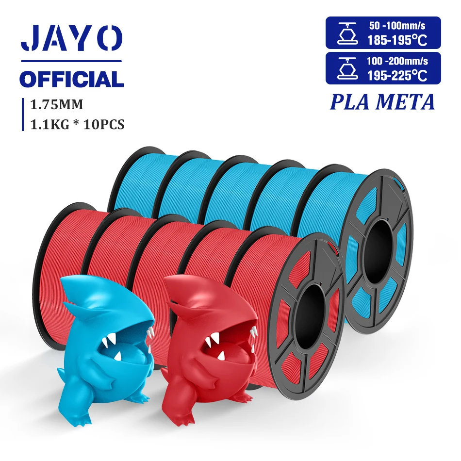 JAYO PLA Meta Filament 1.75mm, 10 Rolls, PLA Meta Mix-4 10pcs