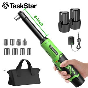TaskStar 12V Cordless Extended Ratchet Wrench Kit, 3/8"