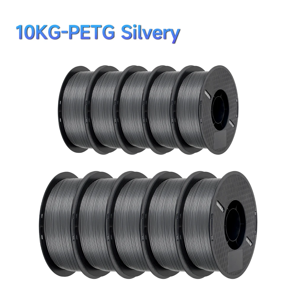 Kee Pang PETG Filament 1.75mm, 10 kg (10 × 1 kg Spools), Silver