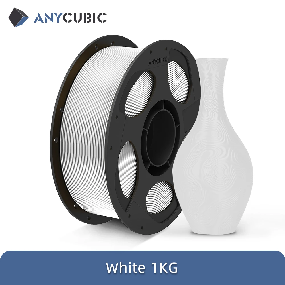 ANYCUBIC Silk PLA Filament 1.75mm, 1 kg Spool, 1KG White