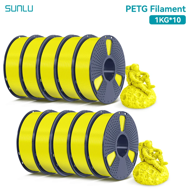 SUNLU PETG Filament 1.75mm, 10 kg (10 × 1 kg), PETG-Yellow