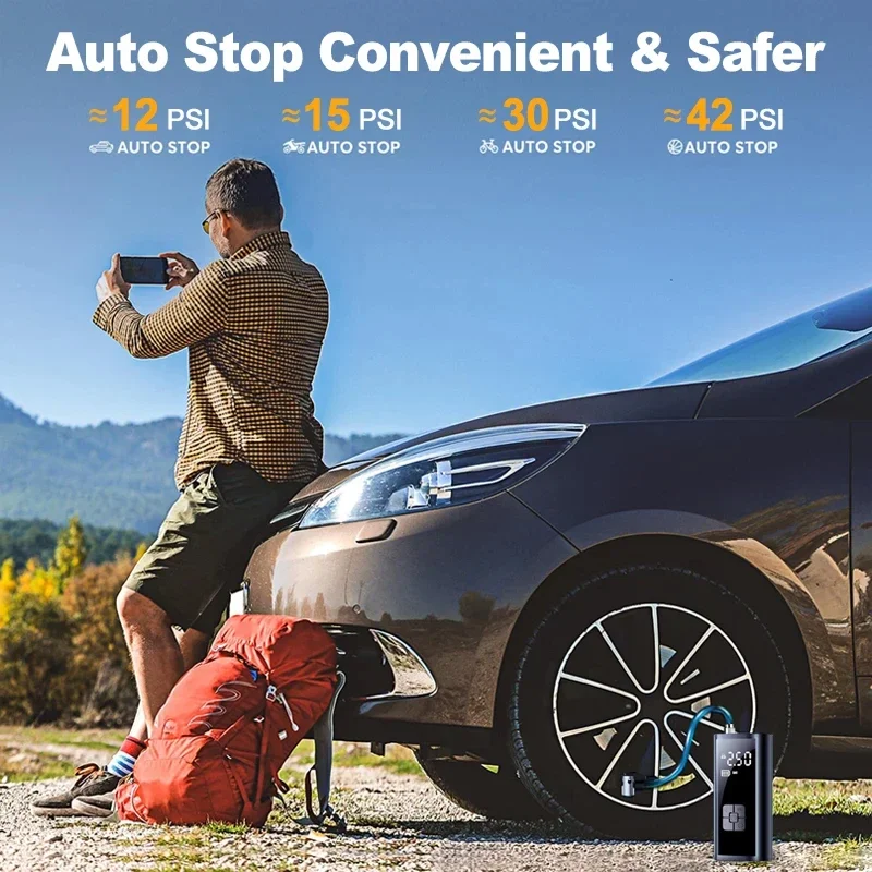 EAFC Cordless Tire Inflator with Digital Pressure Gauge – photo 2
