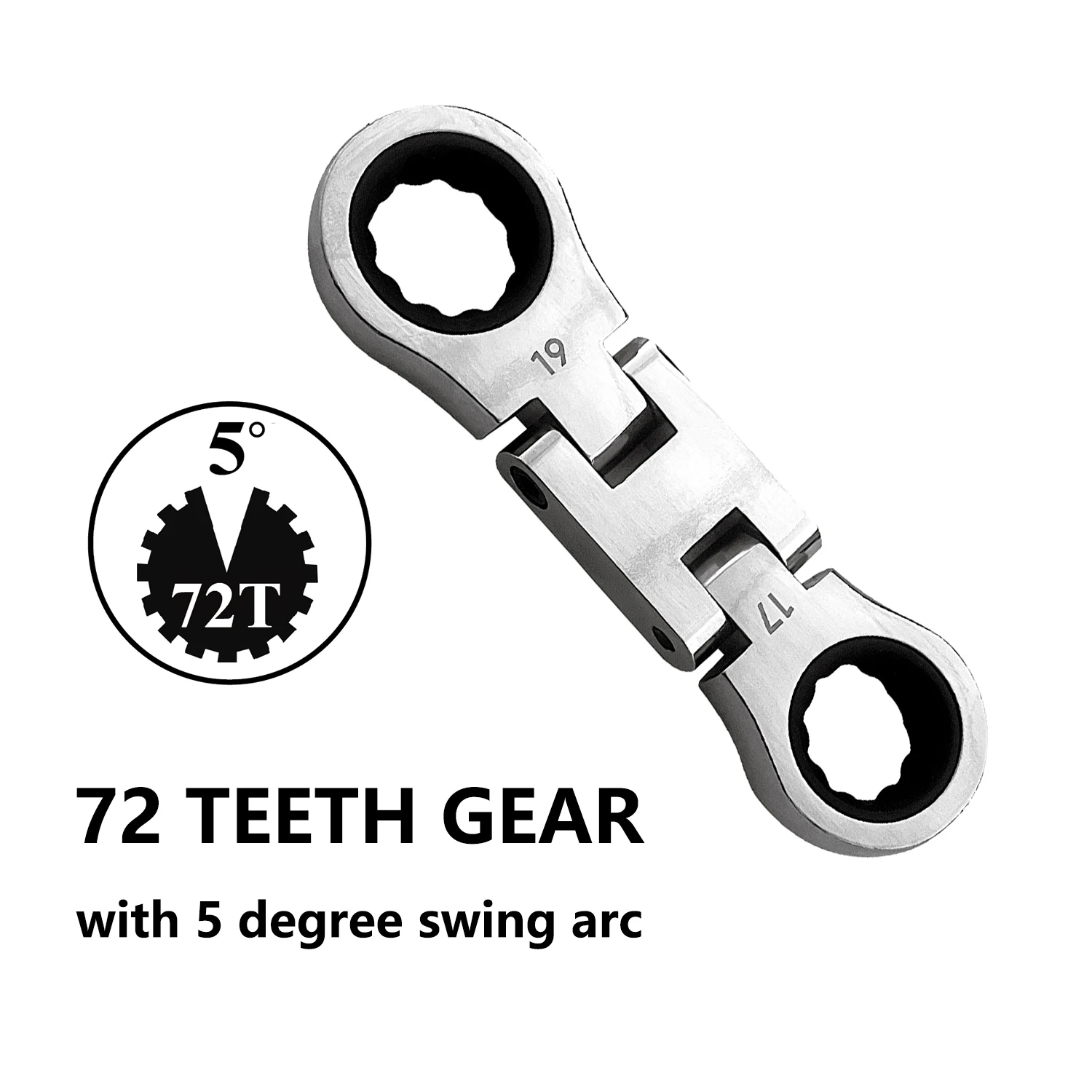 GOSWIFT 5-Piece Flex-Head Stubby Ratcheting Wrench Set, Metric – photo 5
