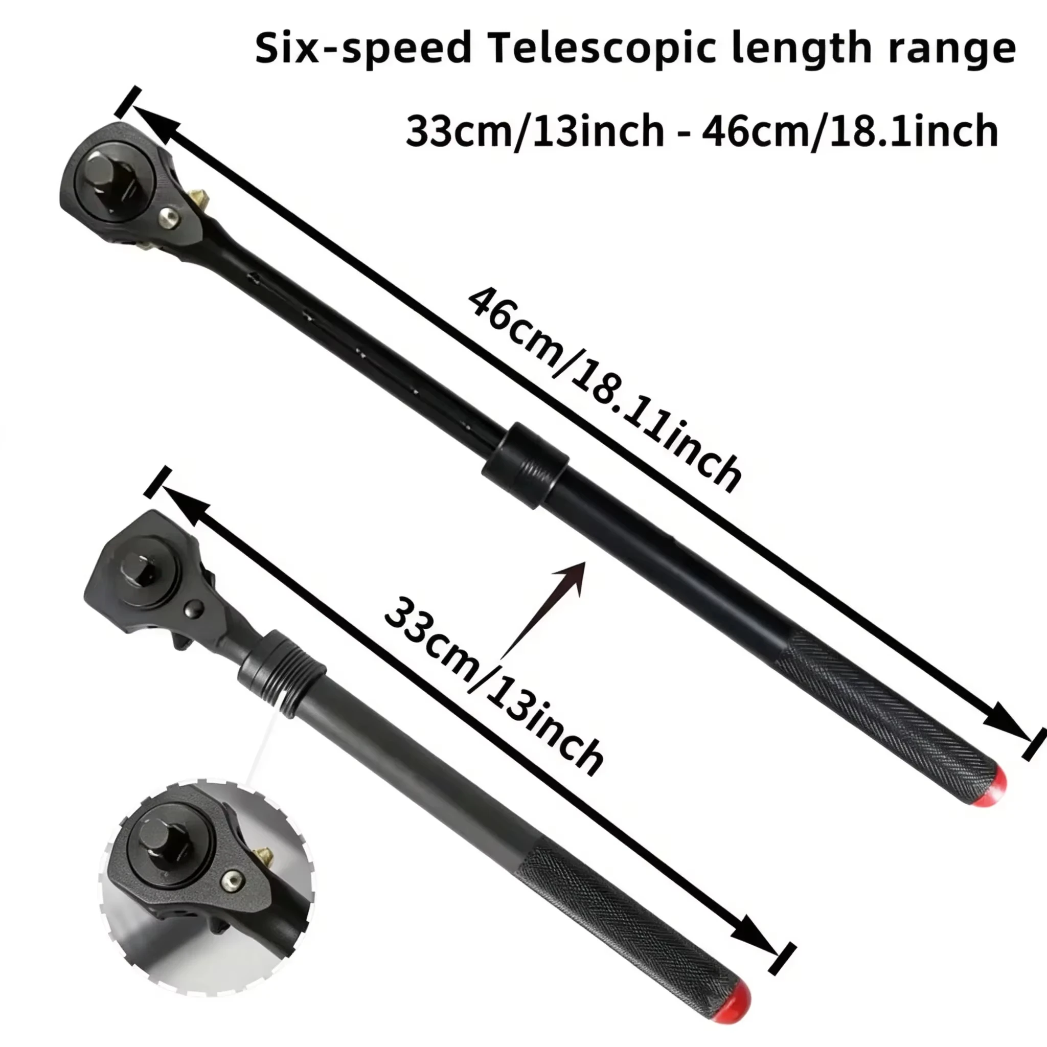 Dual-Head Telescoping Ratchet, 3/8" & 1/2" Drive – photo 2