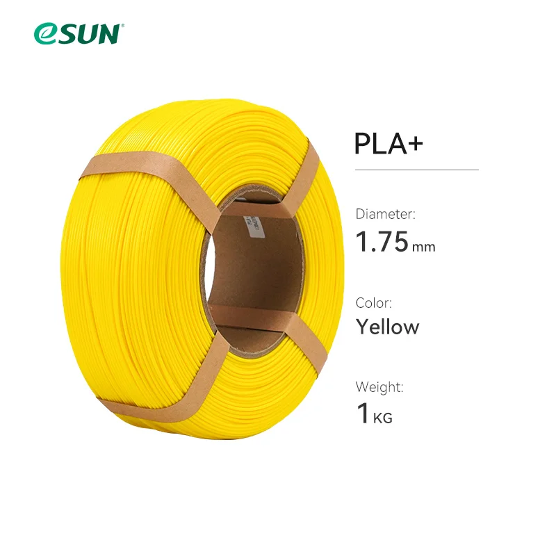 eSUN PLA+ Filament 1.75mm, 1 kg Refill or Spool, Yellow