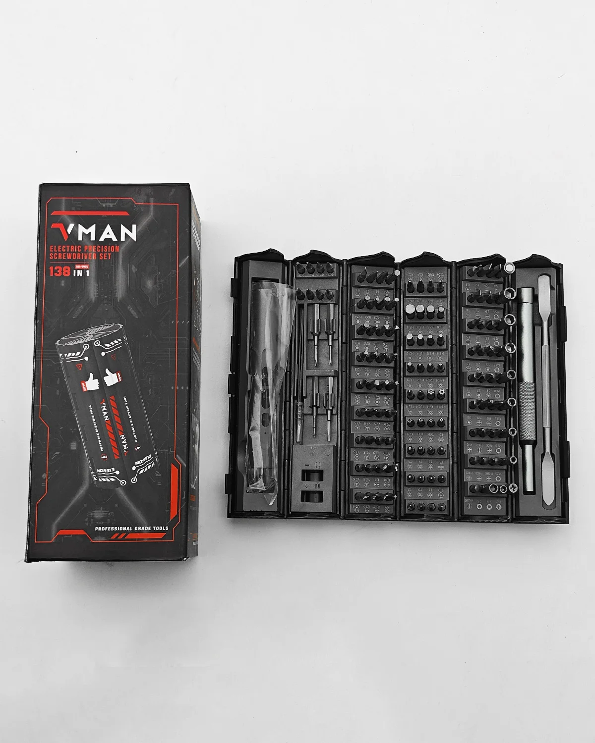 VMAN 138-in-1 Electric Precision Screwdriver Set, 138 In 1 Black