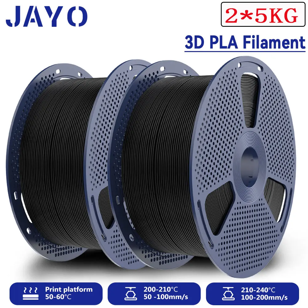 JAYO PLA Filament 1.75mm, 2 × 5 kg Large Spools
