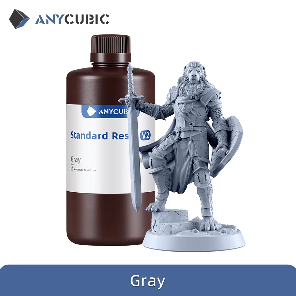 ANYCUBIC Standard Resin V2, 405nm, Gray, 10 kg, 10KG Gray