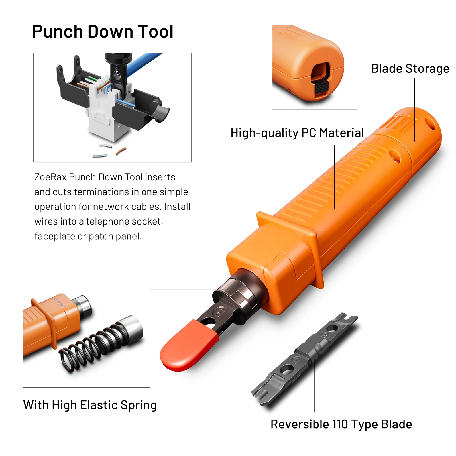 ZoeRax 11-in-1 RJ45 Crimp Tool Kit with Cable Tester – photo 3