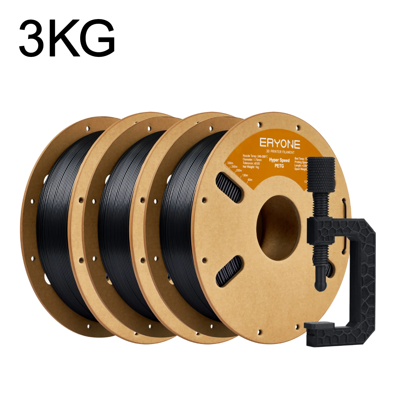 ERYONE PETG & Hyper Speed PETG Filament 1.75mm, 3 kg, HS-Black