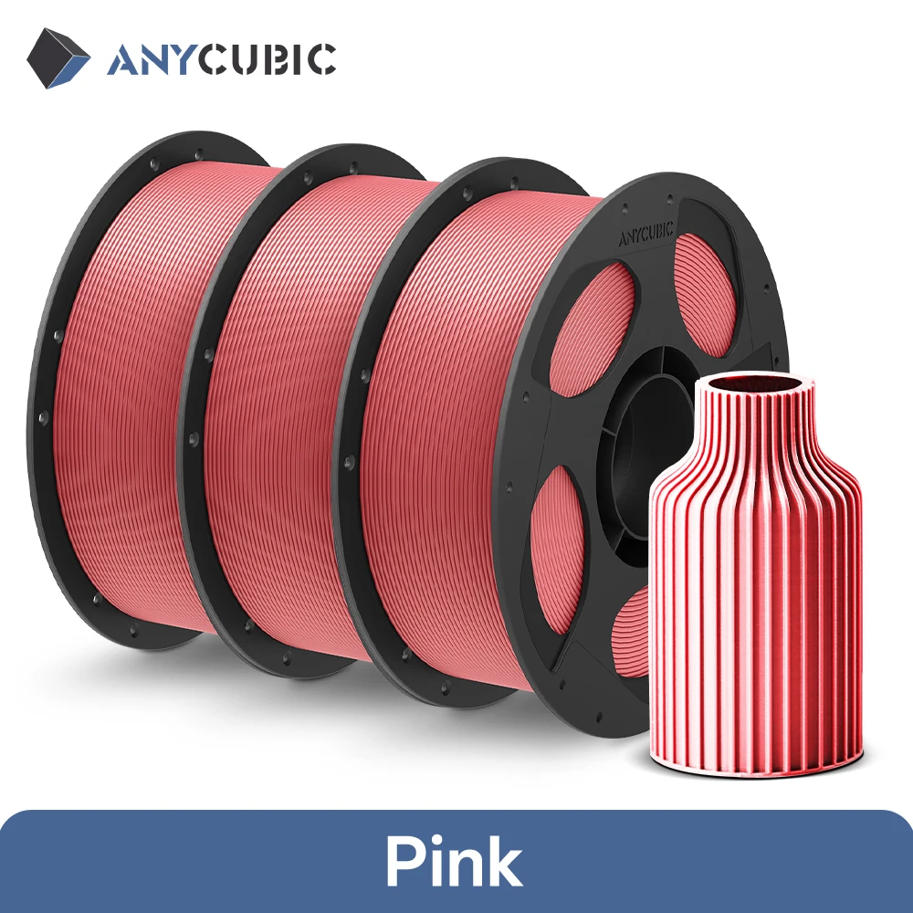 ANYCUBIC PLA Filament 1.75mm, 3 kg (3 × 1 kg), Pink 3KG