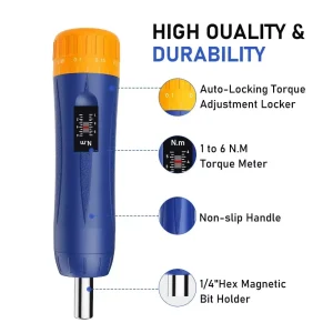 GOYOJO Preset Torque Screwdriver, 1–6 N·m, 1/4" Drive