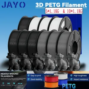 JAYO PETG Filament 1.75mm, 5-Roll Sets (5 × 1.1 kg)