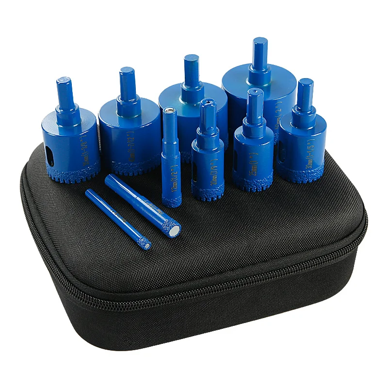 LOZLIN Diamond Core Drill Bit Set for Tile, 10 Pieces (6–50 mm), 10PCS-5-8-11
