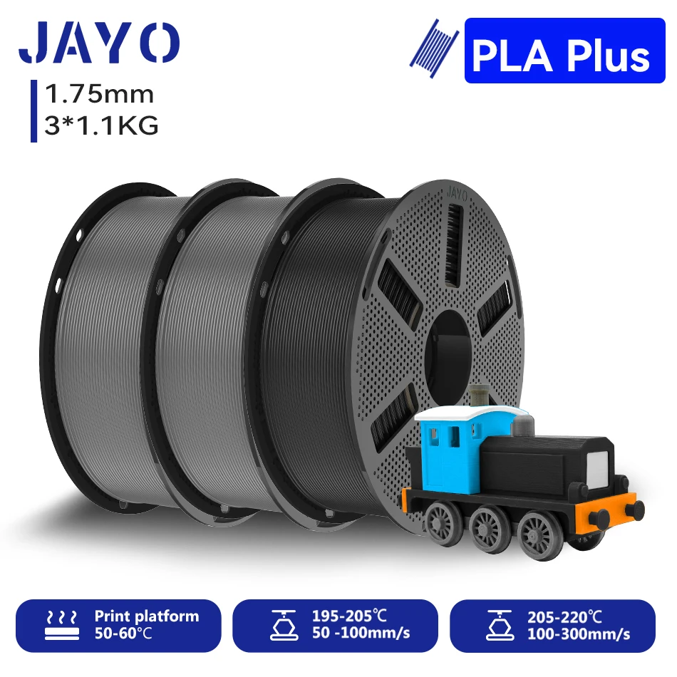 JAYO PLA+ Filament 1.75mm, 3 × 1.1 kg Sets, 2GYBK